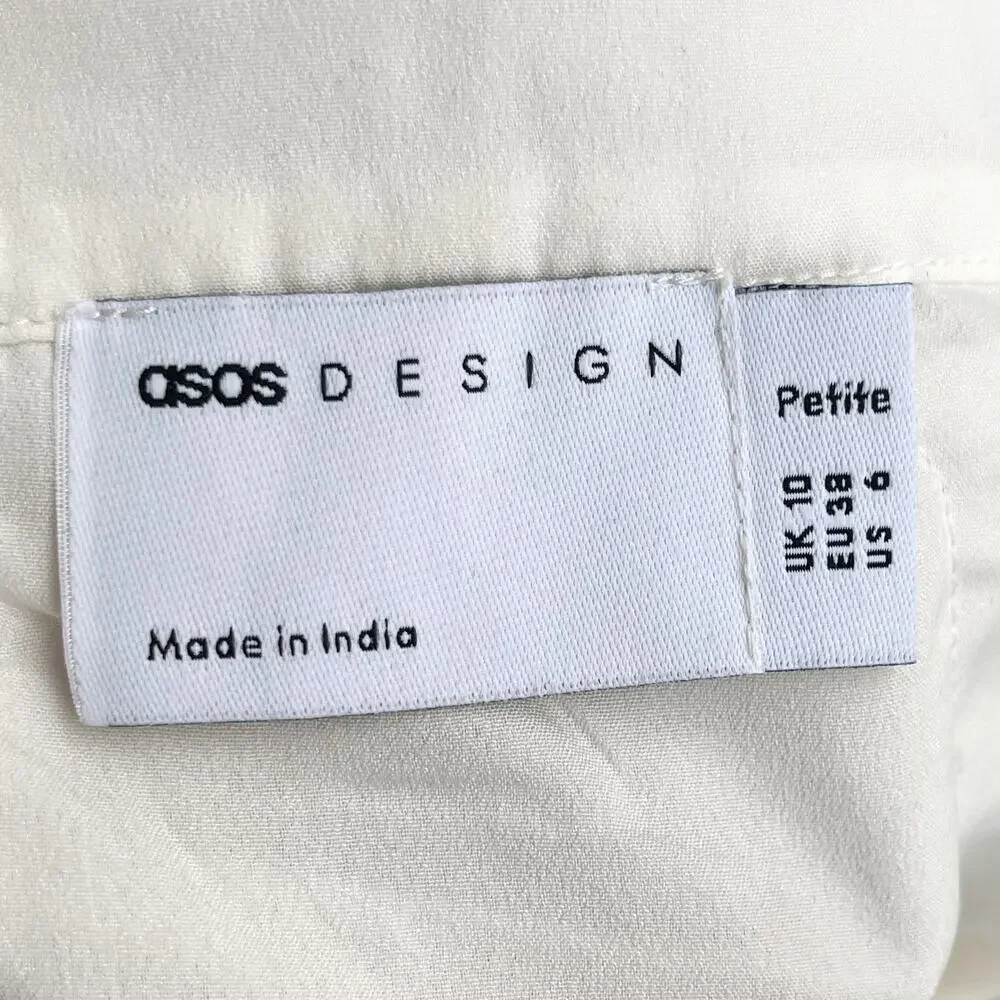 NWT!! ASOS White Ruffle Ruched Mini Skirt-Semi Sheer - Picture 3 of 9